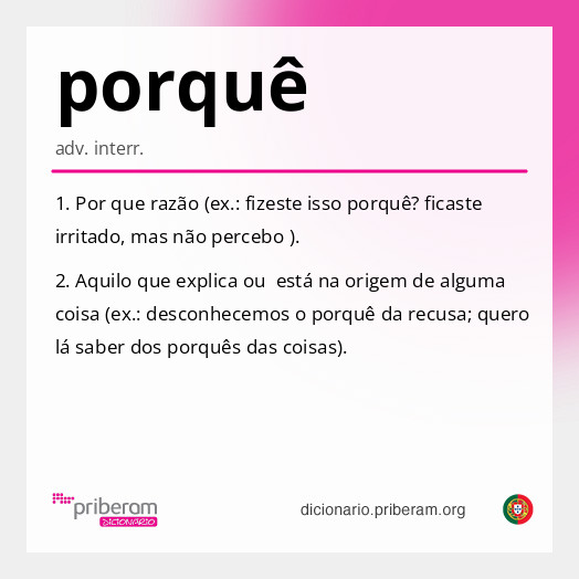 Significado de porquê