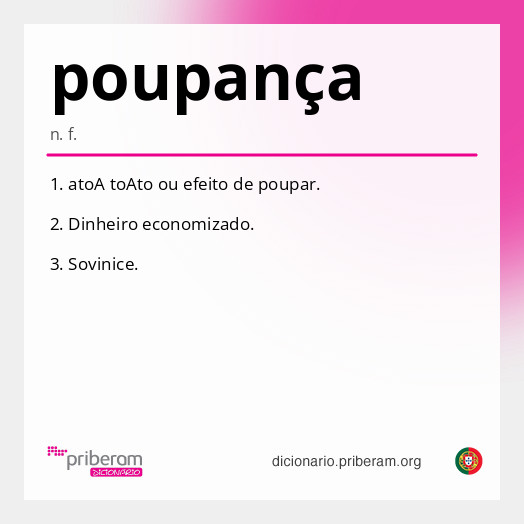 
   Significado de poupança