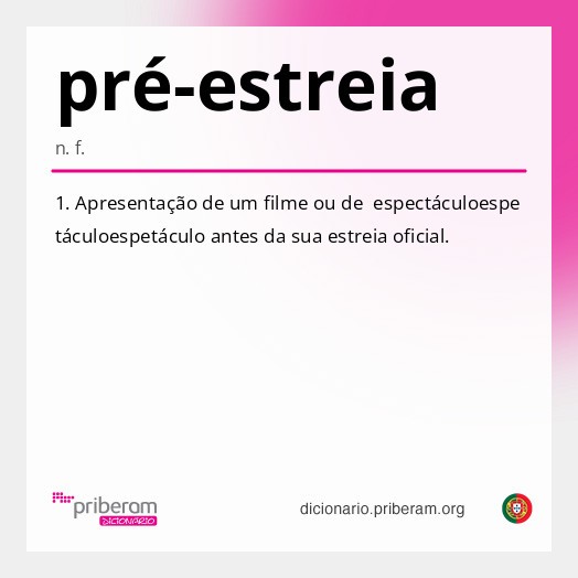 Significado de pré-estreia