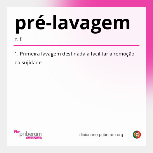 Significado de pré-lavagem