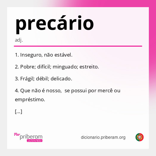 Significado de precário