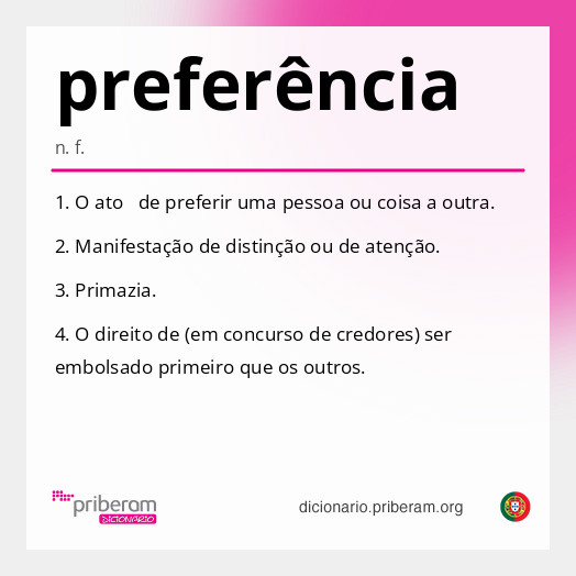 Significado de preferência