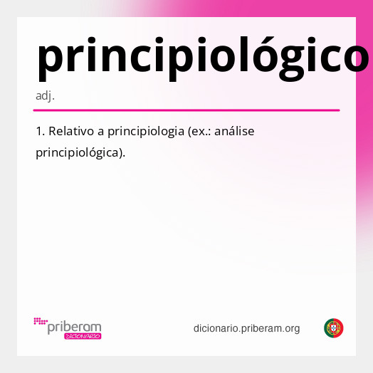 Significado de principiológico
