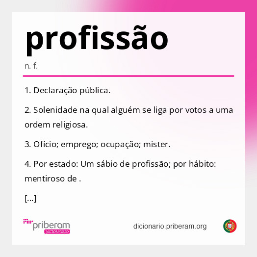 Significado de profissão
