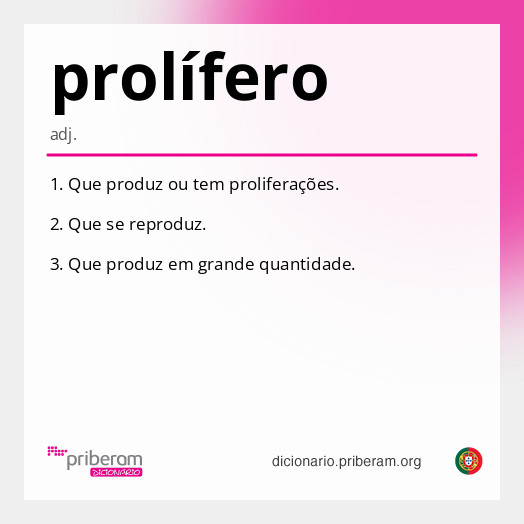 
   Significado de prolífero