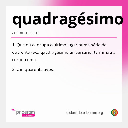 Significado de quadragésimo