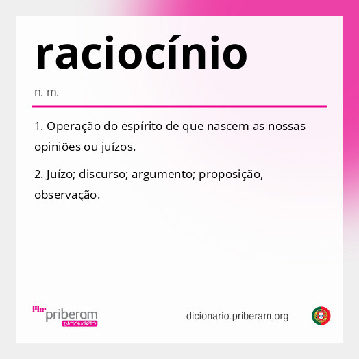 Significado de raciocínio