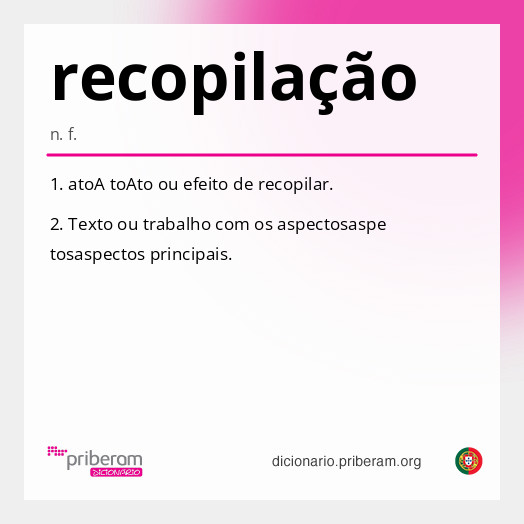 Significado de recopilação