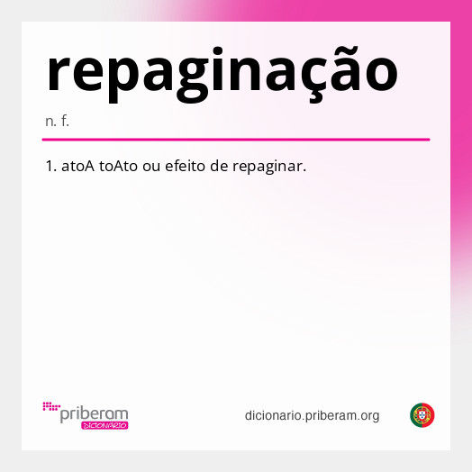 Significado de repaginação