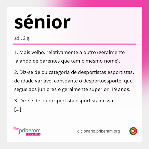 Significado de sénior