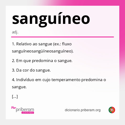 Significado de sanguíneo