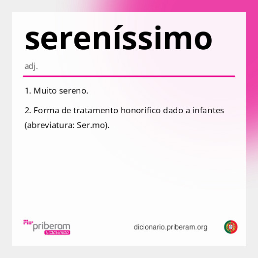 Significado de sereníssimo