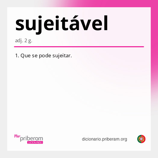 Significado de sujeitável