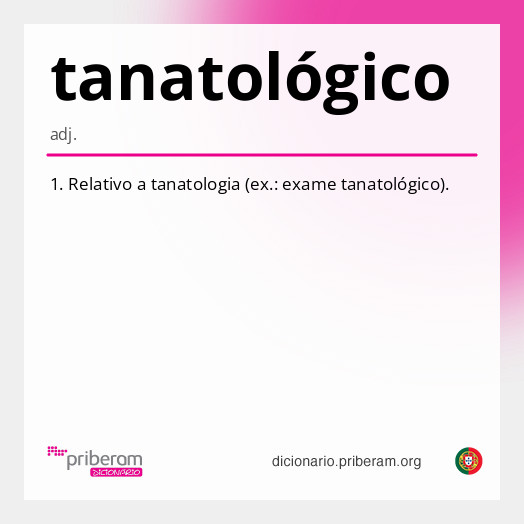 Significado de tanatológico