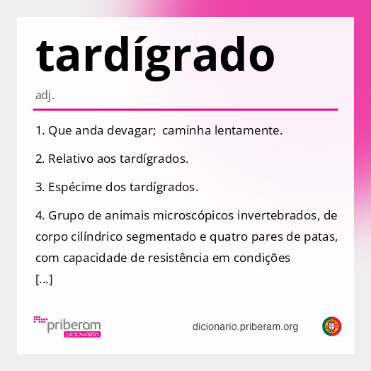 Significado de tardígrado