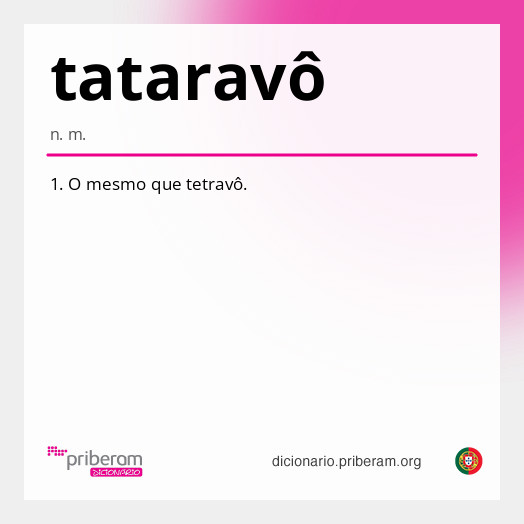 Significado de tataravô