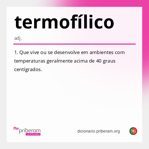 Significado de termofílico