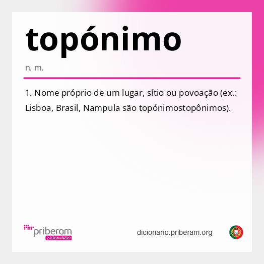 Significado de topónimo