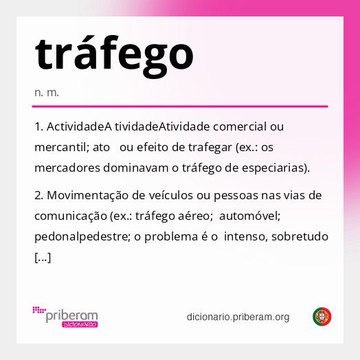 
   Significado de tráfego
