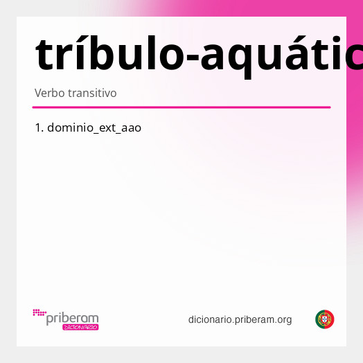 Significado de tríbulo-aquático