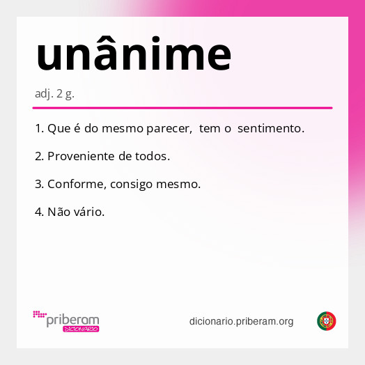 Significado de unânime