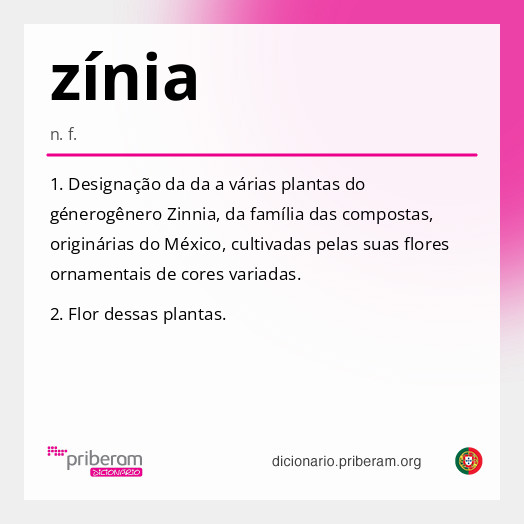 Significado de zínia
